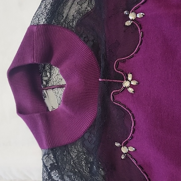 VENUS PURPLE SWEATER DRESS . VERY CLASSY! Size XL - Picture 3 of 4